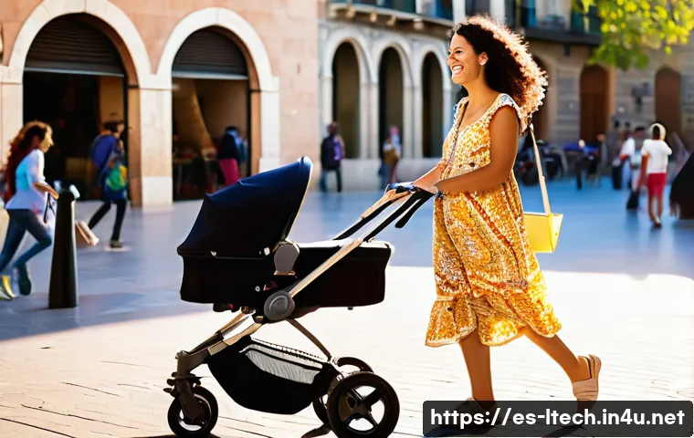 물류기술사 자격증 연봉 협상 전략 - **A sunny afternoon in a vibrant Barcelona plaza.** A young woman with warm, olive skin and dark, cu...