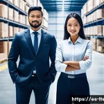 물류기술사 자격증과 해외 물류 자격증 비교 - **Prompt:** A dynamic and modern image of a diverse group of logistics professionals (men and women ...