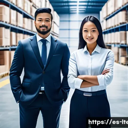 물류기술사 자격증과 해외 물류 자격증 비교 - **Prompt:** A dynamic and modern image of a diverse group of logistics professionals (men and women ...