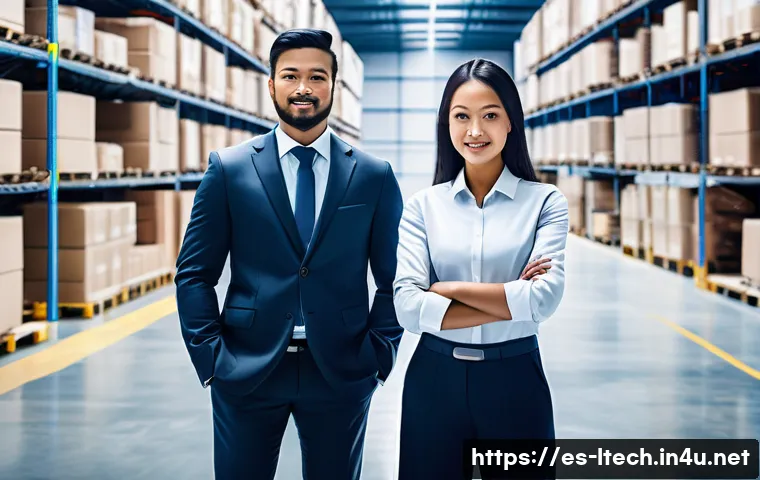 물류기술사 자격증과 해외 물류 자격증 비교 - **Prompt:** A dynamic and modern image of a diverse group of logistics professionals (men and women ...